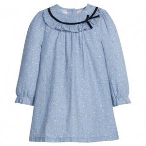 NEW LITTLE ENGLISH girl's amelia dress in greystone floral